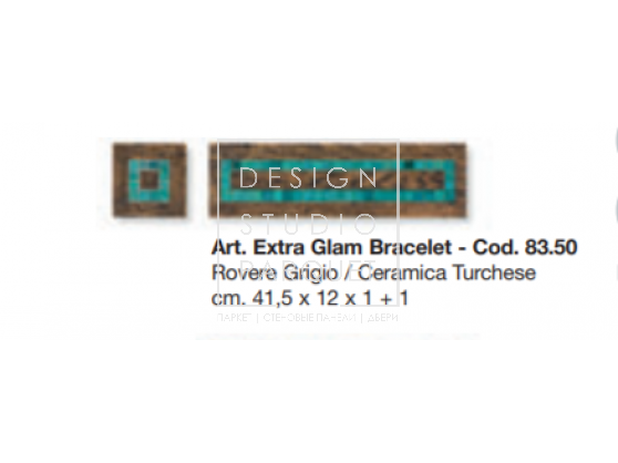 Художественный бордюр Parquet In New Mosaics Collection Extra Glam Bracelet cod. 83.50 Turchese